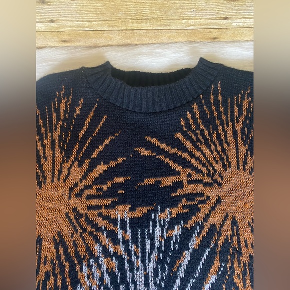Vintage 80s Dana Scott Black Metallic Sweater Medium Fireworks - Picture 8 of 10